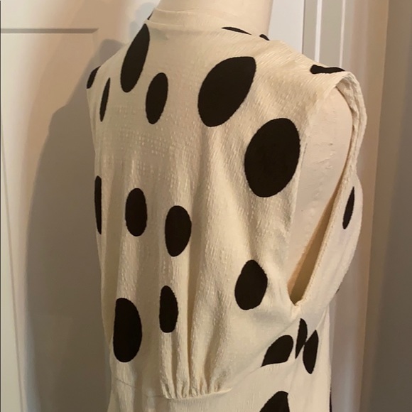 Zara Trafaluc | polka dot | cream black | sleeveless | small | shift | dress - Picture 8 of 13